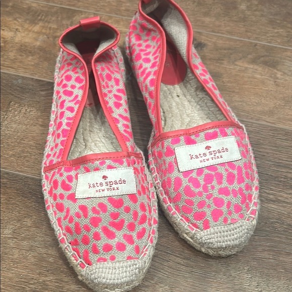 kate spade Shoes - Kate Spade‎ Pink Spot Espadrille Slip-Ons